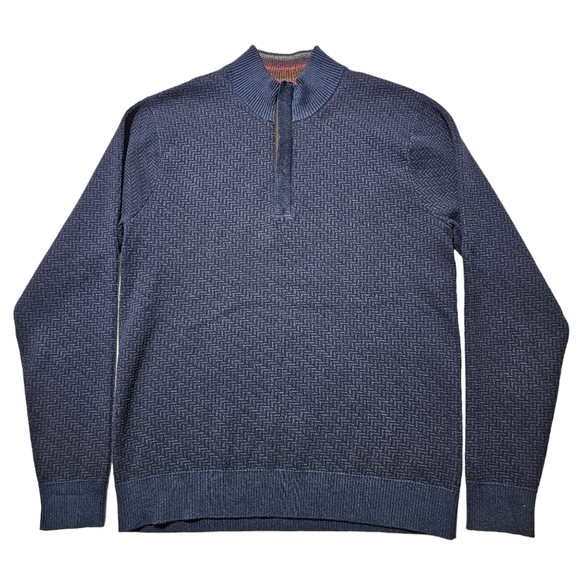 Robert Graham Men's Long Sleeve 1/4 Zip Pullover Sweater Size Medium Wool Blend - Picture 1 of 9